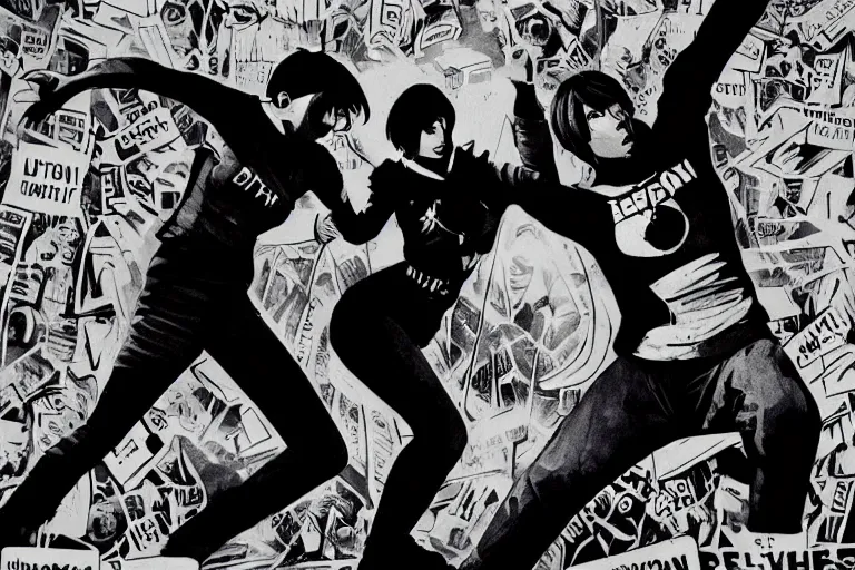 Prompt: revolution. action. atari teenage riot. imagined by pascal blanche.