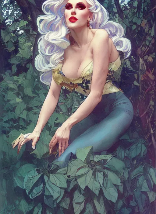 Image similar to katya, drag queen, painting by artgerm and greg rutkowski and alphonse mucha