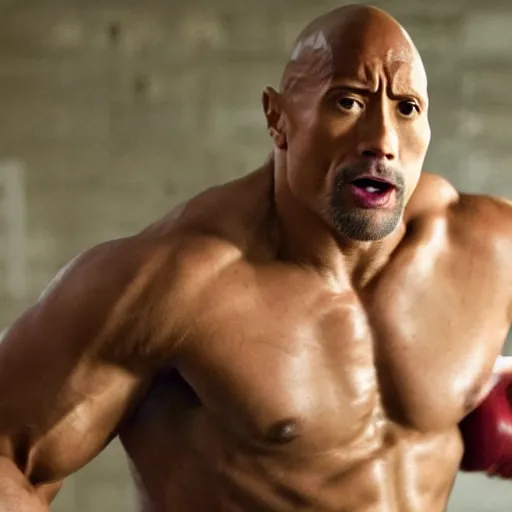 Image similar to Dwayne Johnson as boxer, promo