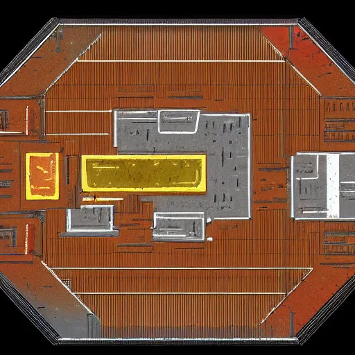 Image similar to a top - down battlemap of the interior of a bar, afternoon lighting, sci - fi, in the style of star wars