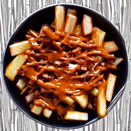 Prompt: a very realistic picture of a hot poutine the canadian dish, ultra realistic, hyper detail,