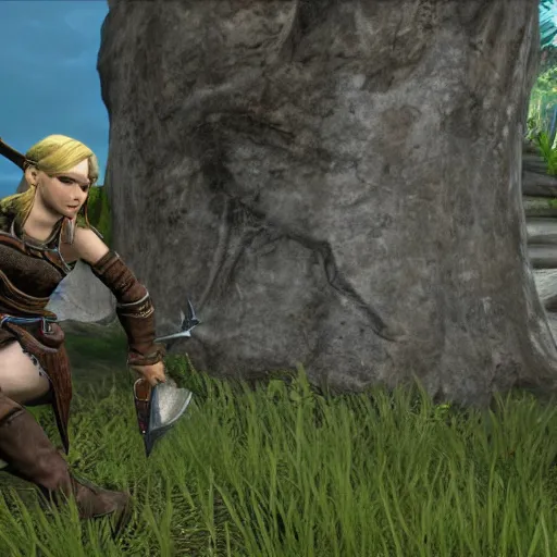 Prompt: Zelda in Skyrim 4K quality super realistic