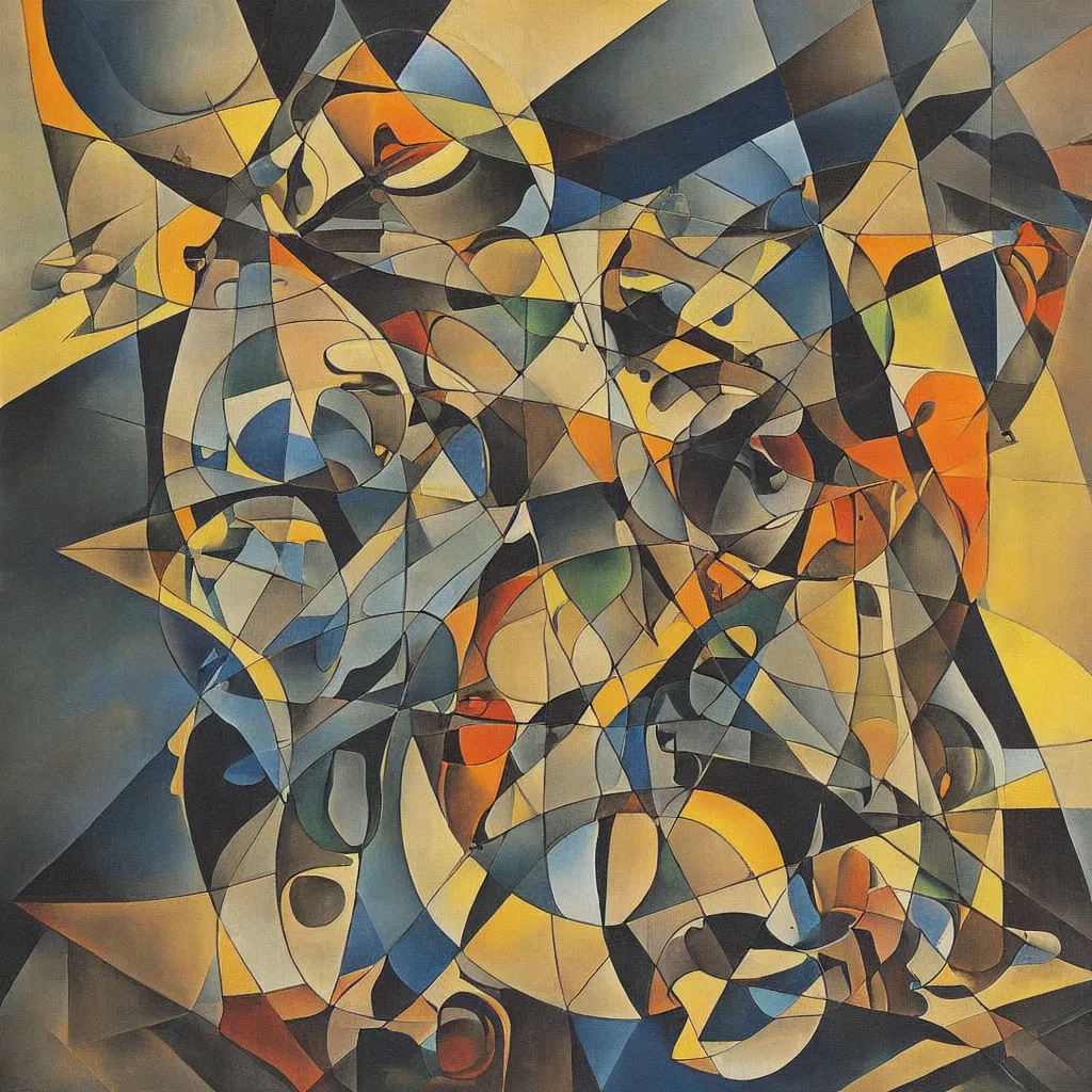 Prompt: geometic painting, dali