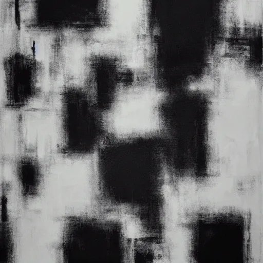 Prompt: a solemn simulacrum, trending on artstation, abstract black and white painting