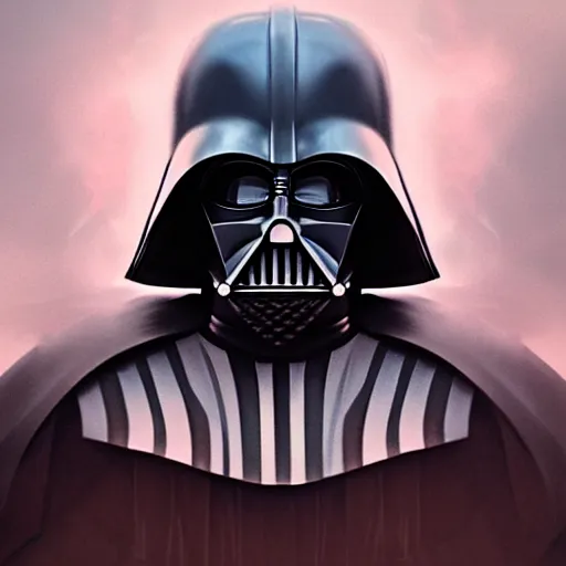 Prompt: A portrait of darth vader, art by greg rutkowski, matte painting, trending on artstation