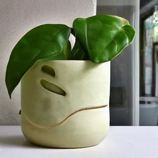 Image similar to a unique interesting pot made from connecting circles houseplants