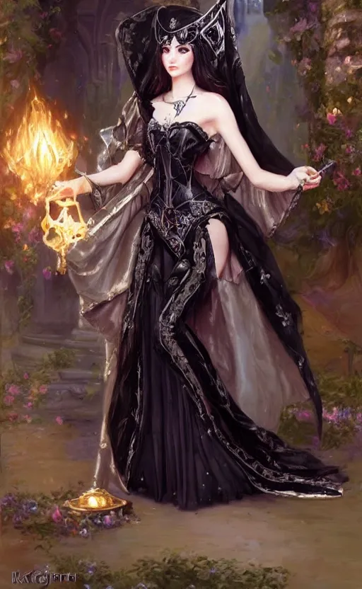 Image similar to Alchemy Imperial Princess knight gothic girl. By Konstantin Razumov, highly detailded