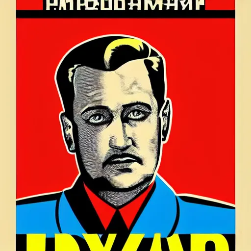 Image similar to handsome male, pop art style, poster style, soviet propaganda, king, monarch, emperor, dictator, ruler of crypto