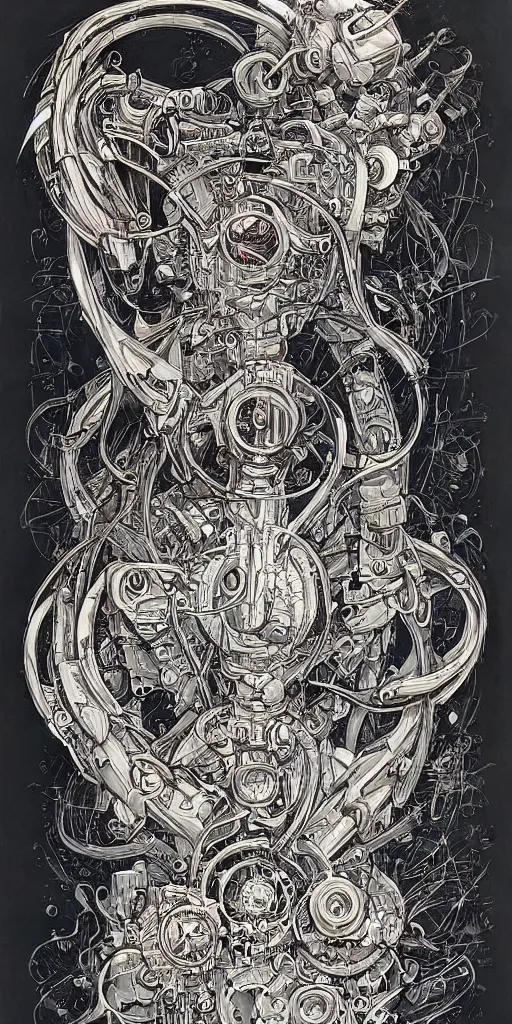 Image similar to a beautiful painting of robot by aaron horkey, trending on artstation