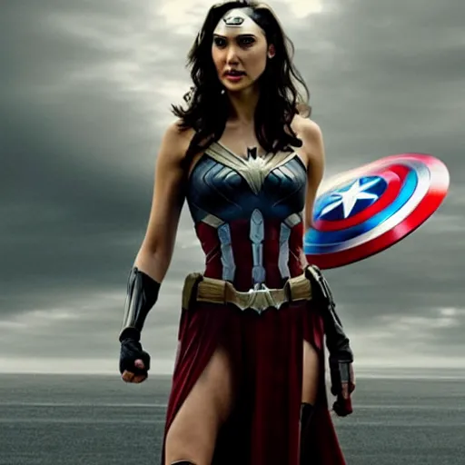 Image similar to Gal Gadot as Captain America