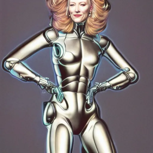 Image similar to cate blanchett as an android by hajime sorayama