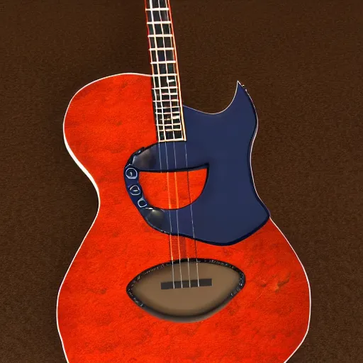 Image similar to A 3d model of a guitar by Leticia Gillett