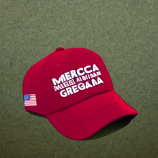 Image similar to doge wearing a make america great again cap, realistic, super detailed, wide shot, 8 k,