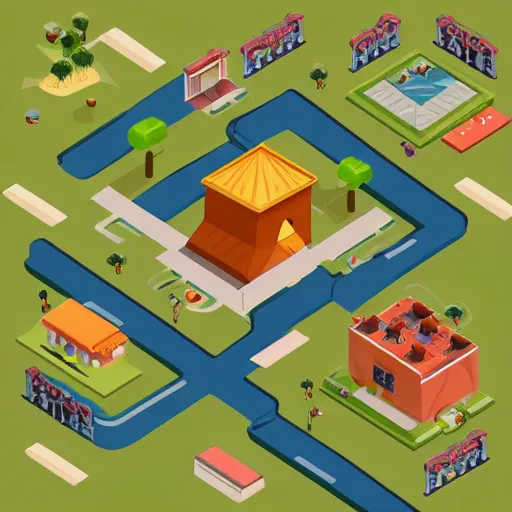 Image similar to isometric, casual game map