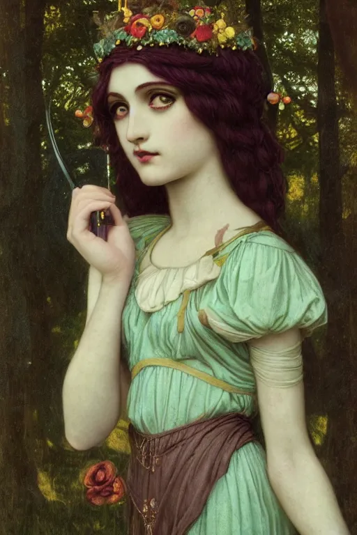 Image similar to portrait at a fae carnival, by John William Godward and edmund dulac and alayna danner, re-raphaelite fairies, featured on artstation, dramatic cinematic lighting smooth, sharp focus, extremely detailed