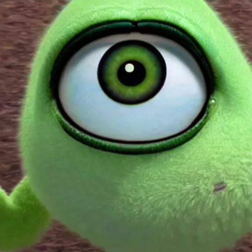 Prompt: Mike Wazowski going to war, realistic