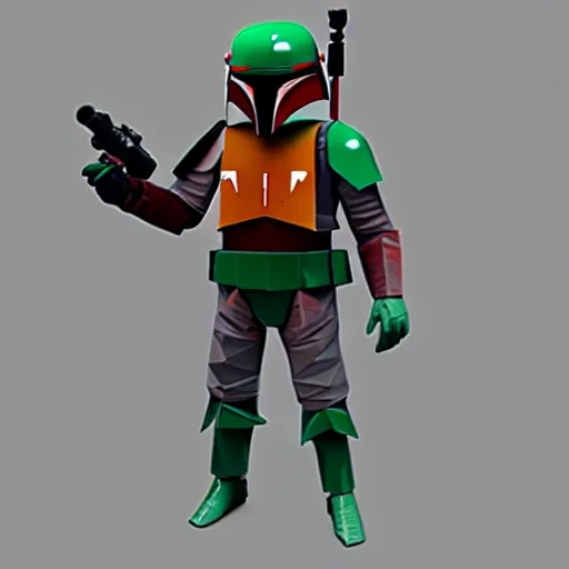 Prompt: Low poly Boba Fett, detailed, 8k