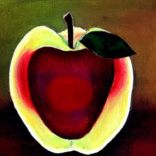 Prompt: hemeglobin in a shape of an apple by margaret ann eden