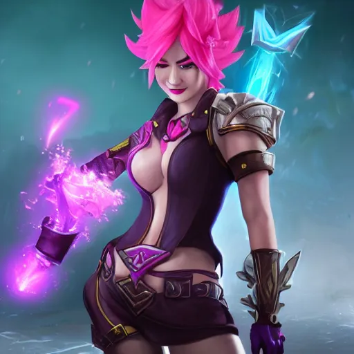 Image similar to vi from series arcane, league of legends