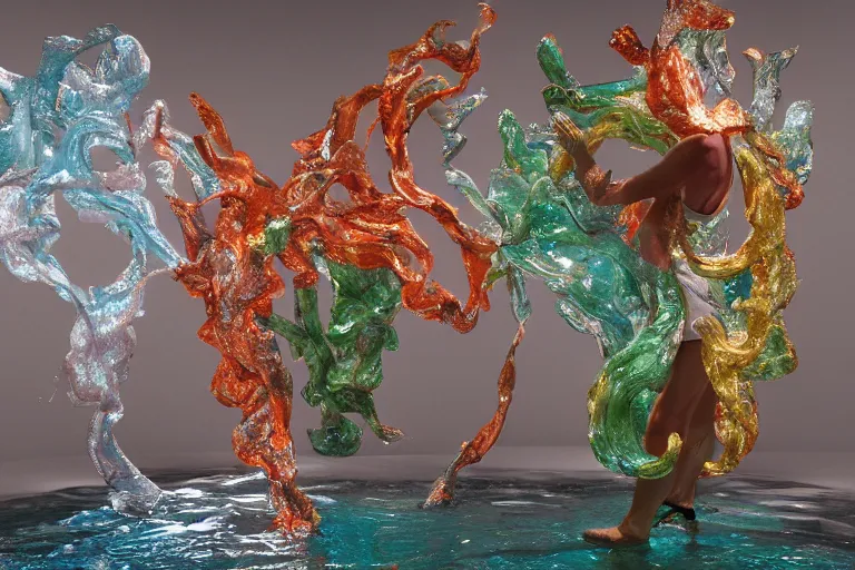 Image similar to Painful pleasures by Lynda Benglis, stunning, high transparency, bubbly, octane render, 4k, 8k