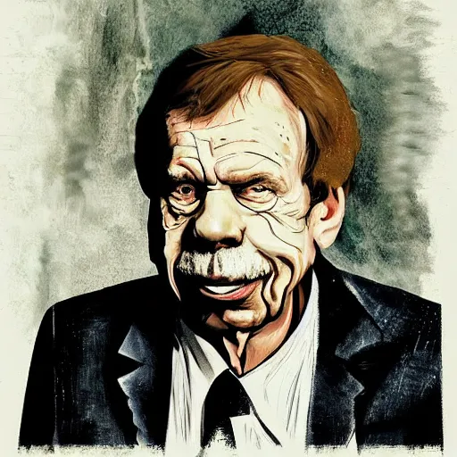 Prompt: portrait of vaclav havel as the it by stephen king