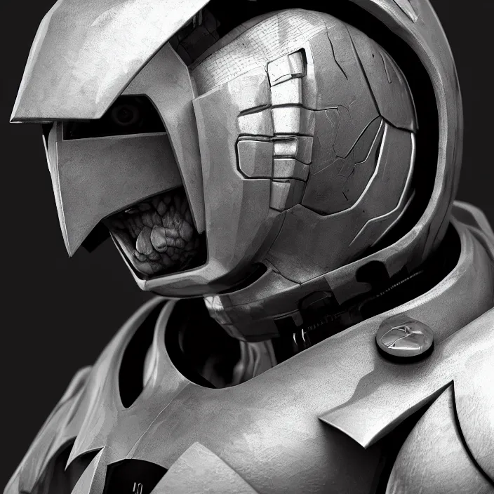 Image similar to a portrait of a character in an spaceship by nihei tsutomu, front facing the camera, black and white, modern clean white armor, highly detailed, 3 d render, vray, octane, realistic lighting