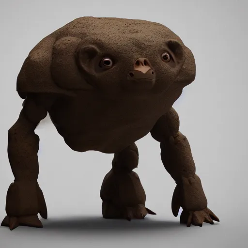 Image similar to photography of a realistic golem animal, ultra detailed, 8 k, cinematic lighting, natural background, trending on artstation, pokemon