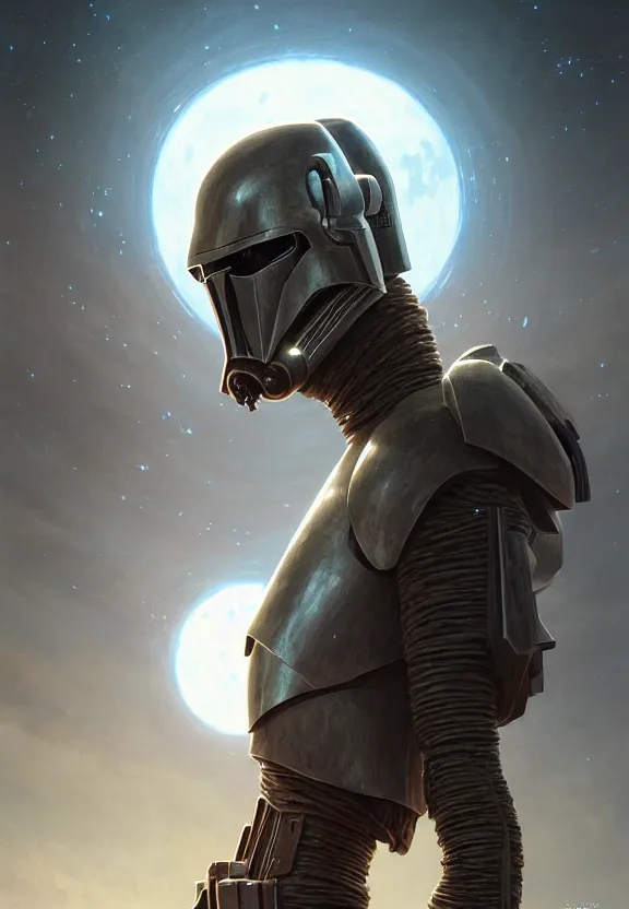 Image similar to highly detailed medium shot portrait of an unknown star wars character as a science fiction alien, in skyrim, stephen bliss, unreal engine, fantasy art by greg rutkowski, loish, rhads, ferdinand knab, makoto shinkai and lois van baarle, ilya kuvshinov, rossdraws, tom bagshaw, global illumination, radiant light, detailed and intricate environment