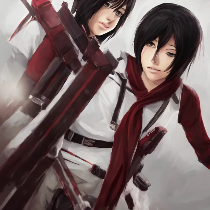 Image similar to mikasa ackerman trending on artstation