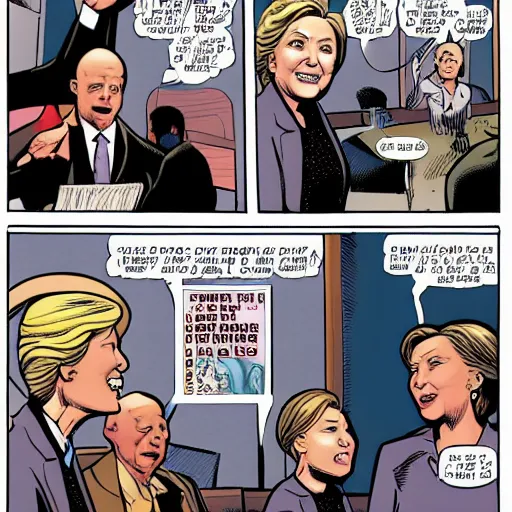 Prompt: Hillary Clinton in a Marvel Comic Book