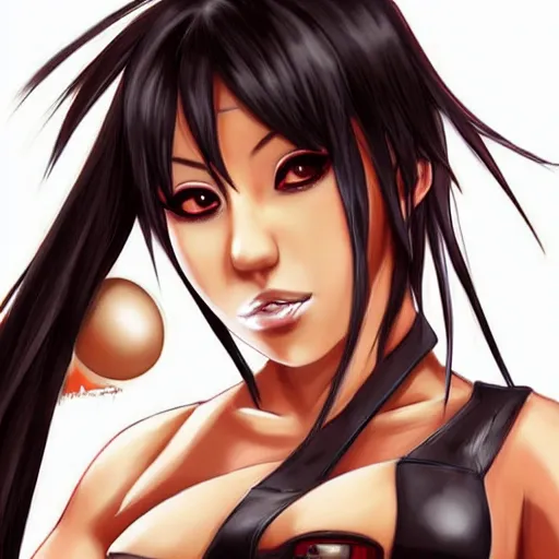 Image similar to high quality art of tifa lockhart with ganguro makeup, trending on artstartion