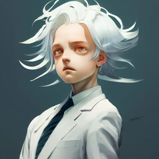 Portrait of Ray from the promised neverland, hair, Stable Diffusion