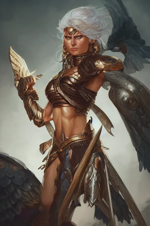 Image similar to amazon valkyrie athena, d & d, fantasy, portrait, highly detailed, headshot, digital painting, trending on artstation, concept art, sharp focus, illustration, art by artgerm and greg rutkowski and magali villeneuve