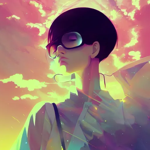 Image similar to euphoric art music album cover, makoto shinkai, ilya kuvshinov, lois van baarle, rossdraws | afrofuturism