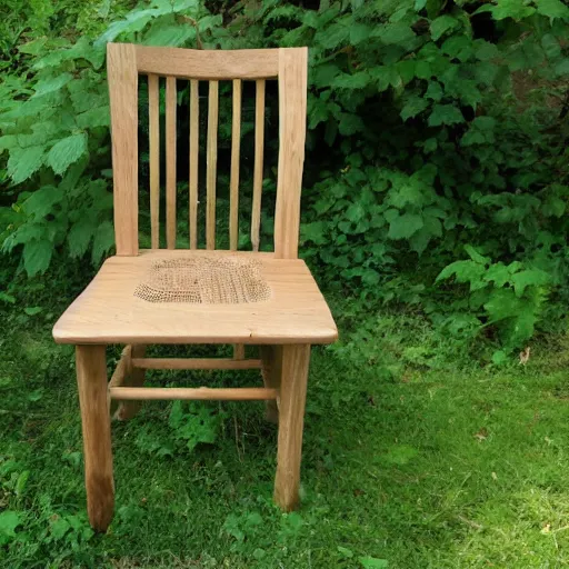 Prompt: chair made out of nettle