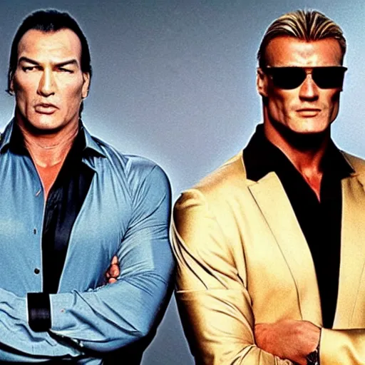 Image similar to steven seagal and dolph lundgren - c 0. 0 0 0 1