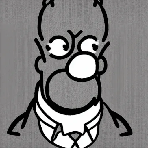 Image similar to homer simpson as giga chad, photorealistic, black and white, moody