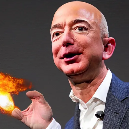 Prompt: Jeff Bezos eating Elon Musk in his mouth