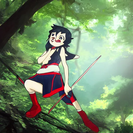 Image similar to Ryuko in the Appalachian forest