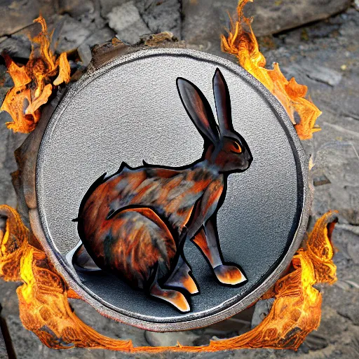 Prompt: blacksmith rabbit fursona detailed fire smoke anvil hammer photograph