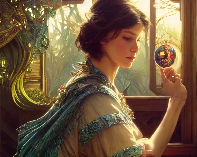 Image similar to photography of carolyn blish, deep focus, d & d, fantasy, intricate, elegant, highly detailed, digital painting, artstation, concept art, matte, sharp focus, illustration, hearthstone, art by artgerm and greg rutkowski and alphonse mucha