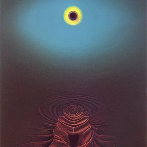 Image similar to ophanim by Zdzisław Beksiński, oil on canvas