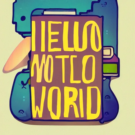 Image similar to a text of that is written hello world