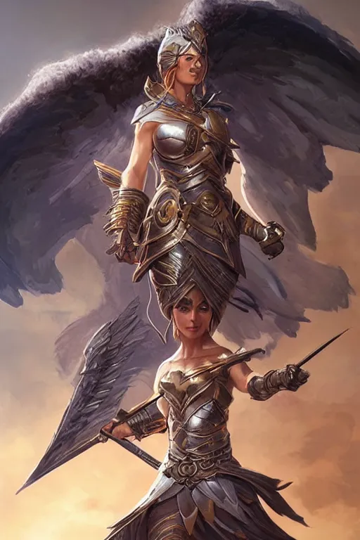 Image similar to amazon valkyrie athena, d & d, fantasy, portrait, highly detailed, headshot, digital painting, trending on artstation, concept art, sharp focus, illustration, art by artgerm and greg rutkowski and magali villeneuve