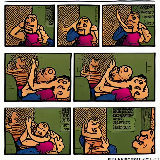 Image similar to recreation of the loss internet meme, loss comic, by R. Crumb