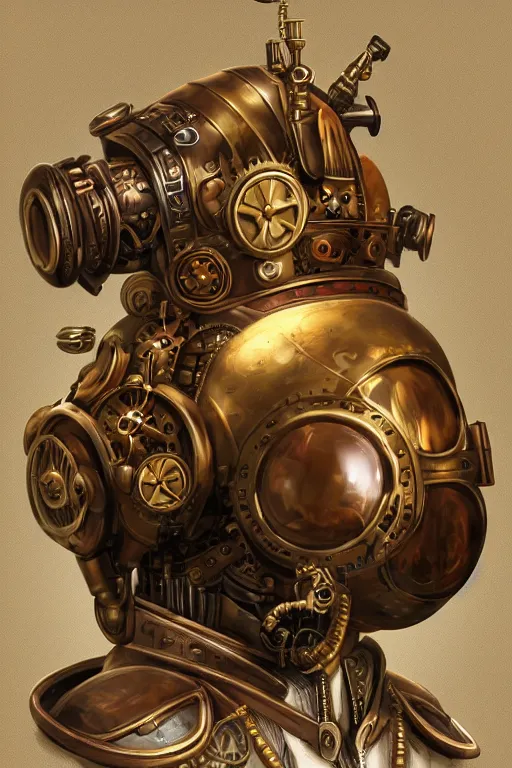 Image similar to steampunk helmet fantasy art mask robot ninja stylized digital illustration sharp focus, elegant intricate digital painting artstation concept art global illumination ray tracing advanced technology chaykin howard and campionpascale and cooke darwyn and davis jack