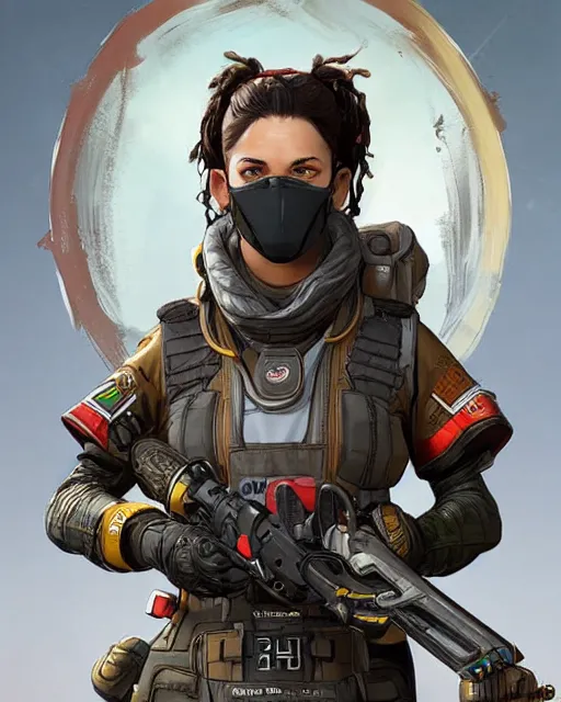 Prompt: Apex Legends character digital illustration portrait design by, Mark Brooks and Brad Kunkle detailed, gorgeous lighting, wide angle dynamic portrait