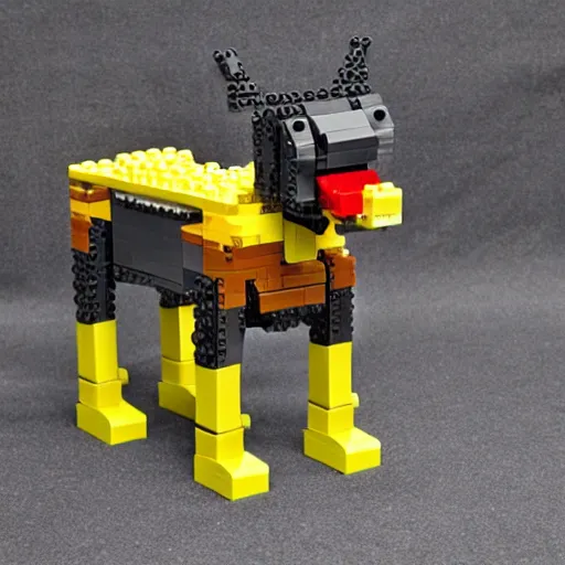 Image similar to Boston Dynamics dog made of lego