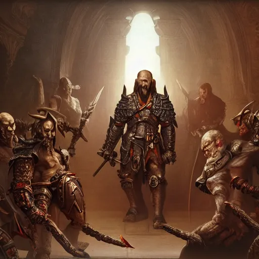Prompt: diablo 2 andarials lair photoshoot, 4 k, hyper realistic, natural, highly detailed, digital illustration, trending in artstation, classical painting, smooth, sharp focus art by ilya repin