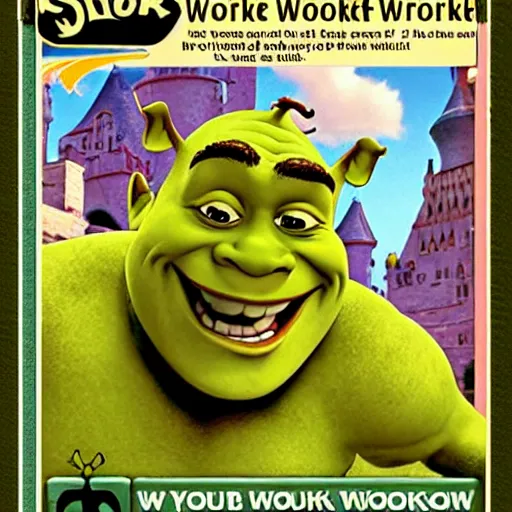 Prompt: shrek workout routine VHS cover from 1999